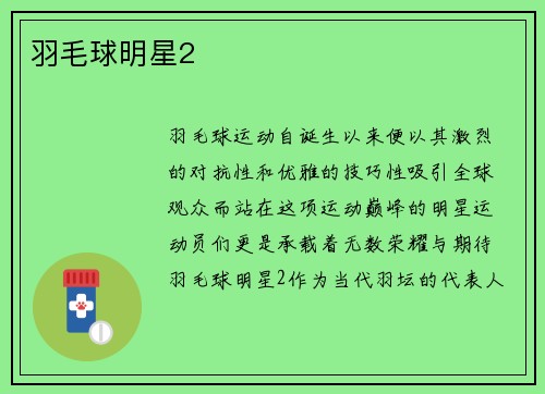 羽毛球明星2